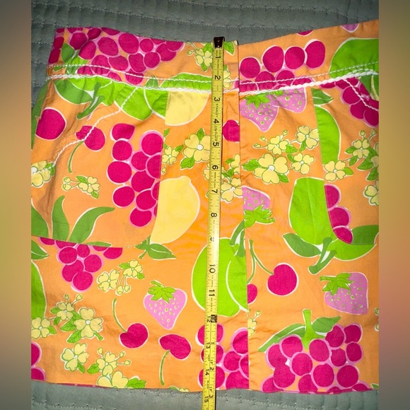 Lilly Pulitzer Fruit Print Orange Cherries Bananas A-Line Skort Sz 4 VGUC - Picture 3 of 10